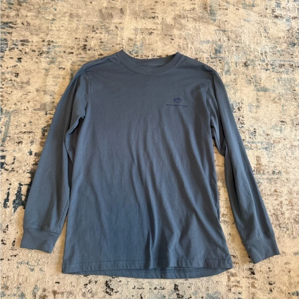 Southern Tide Men's Blue Long Sleeve Tee with Graphic size large
